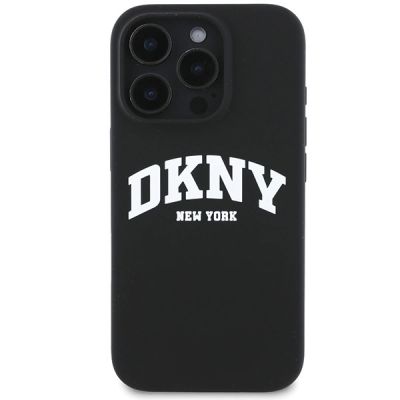 3. DKNY Silicone White Printed Logo MagSafe iPhone 16 Pro Case - Black