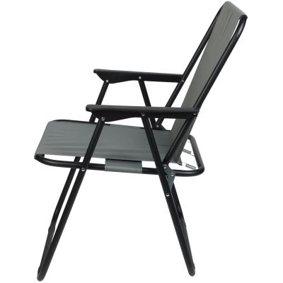 10. CAMPING CHAIR WITH ARMRESTS 52x44x75CM FOLDING GRAY