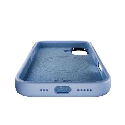 8. Puro Icon Mag Pro Liquid Silicone Case for iPhone 17, MagSafe Compatible, with Camera Protection and Aluminum Buttons - Blue