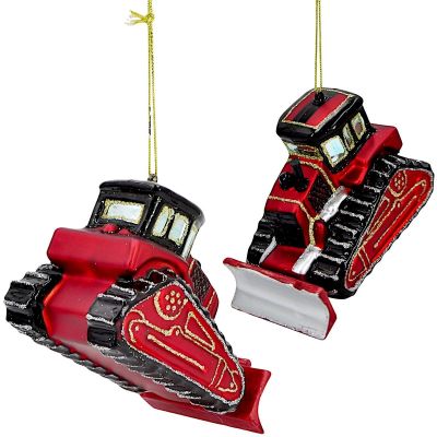 5. Mica Decorations Glass Bulldozer Bauble