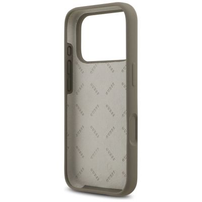 7. Guess Silicone Big 4G Script Case for iPhone 17 Pro - Brown