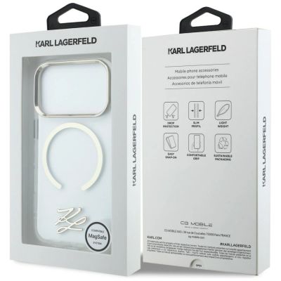 8. Karl Lagerfeld IML KL Script Logo MagSafe Case for iPhone 17 Pro Max - Clear
