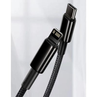 12. Baseus CATLWJ-01 Lightning - USB-C PD cable 20W 480Mb/s 1m - black