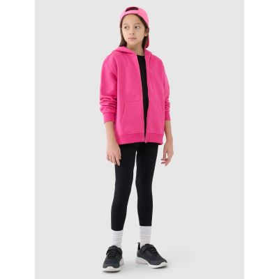 5. Girls' sweatshirt with a hood, 4F Junior 4FJRAW24TSWSF1830-55S