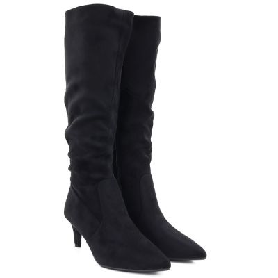 4. Sergio Leone KZ-28 Black Suede Insulated Low Heel Boots