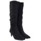 4. Sergio Leone KZ-28 Black Suede Insulated Low Heel Boots