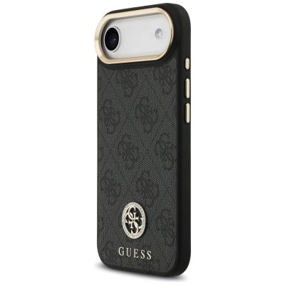 2. Guess 4G Strass Logo & Big Strap Metal Buttons MagSafe Case for iPhone Air - Black