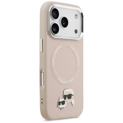 4. Karl Lagerfeld Karl & Choupette Pins MagSafe Case for iPhone 17 Pro Max - Pink