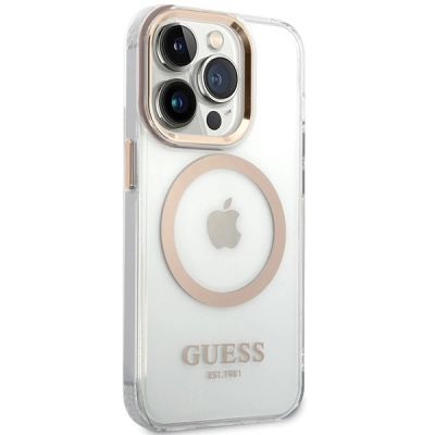 4. Guess Metal Outline Magsafe case for iPhone 15 / 14 / 13 - gold