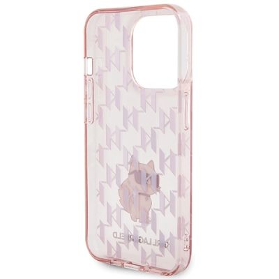 7. Karl Lagerfeld Monogram Choupette case for iPhone 15 Pro Max - pink