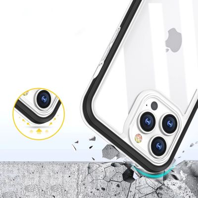 6. Clear 3in1 case for iPhone 13 Pro frame gel cover black