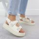6. Women's cream platform sandals Potocki PY16337