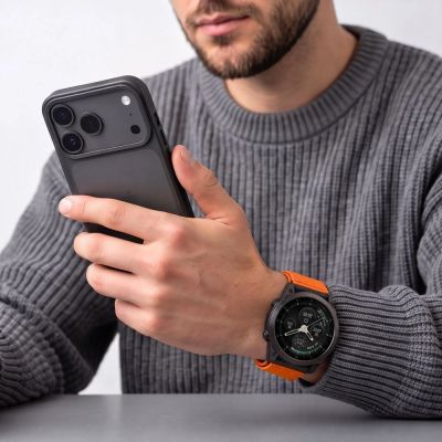 4. Tech-Protect NylonLoop Strap for Garmin Fenix 5X / 5X Plus / 6X / 6X Pro / 7X / 8 / 8 Pro / 9 / 9 Pro (51 mm) – Orange