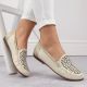 18. Rieker W RKR658 comfortable leather openwork shoes, beige