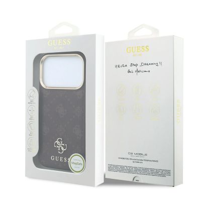 8. Guess Peony 4G Small Logo MagSafe Case for iPhone 18 Pro Max / 17 Pro Max - Burgundy