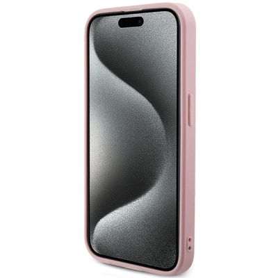 5. Guess Saffiano Iridescent Script case for iPhone 14 Pro Max - pink