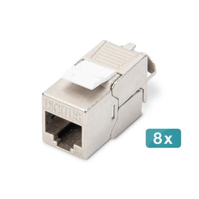 6. Digitus CAT 6A Keystone Module, Shielded, Tool-less Mounting Connector - 8 pcs.