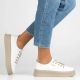 8. Leather platform sneakers, white, Filippo DP6122