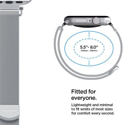 5. Spigen WBM4 Strap for Apple Watch (40 / 41 / 42 mm) - Silver