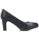 7. Rieker 41560-01 black leather pumps with a block heel
