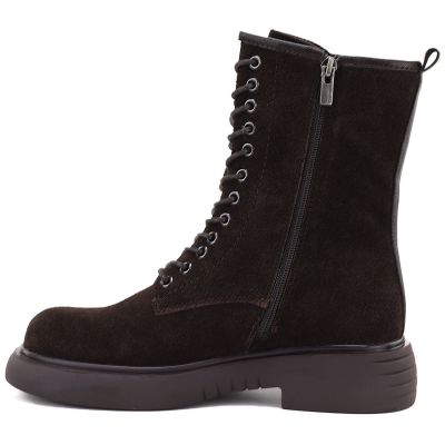 3. Women's leather ankle boots, suede, chocolate Big Star UU274612