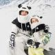 4. Qunature Panda Heat Transfer Ski Gloves Kids Size S - Black/White