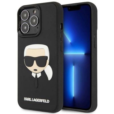 Karl Lagerfeld KLHCP14LKH3DBK iPhone 14 Pro 6.1 "black / black hardcase 3D Rubber Karl`s Head