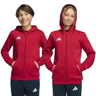 adidas Entrada 26 Full Zip Hoodie for Kids Red KH1781