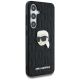 4. Karl Lagerfeld Leather Monogram Pin Logo Karl Head Samsung Galaxy S25 Case Black