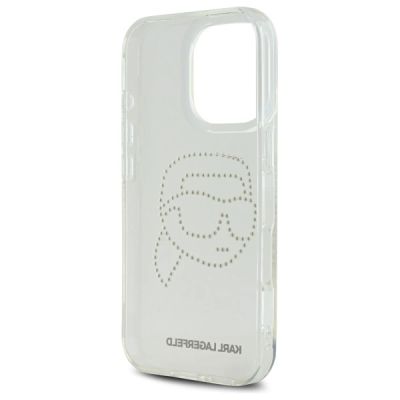 7. Karl Lagerfeld IML Rhinestones Karl Head Case for iPhone 16 Pro - Clear