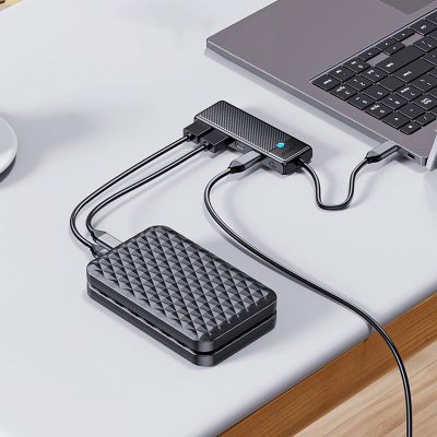 8. Hub USB-C Orico PAPW2AC-C3 docking station 2x USB-A 3.0 + 2x USB-C 3.0 - black