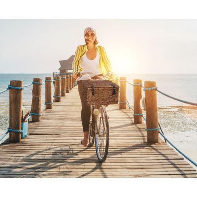 13. WICKER BICYCLE BASKET FOR THE FRONT 45x30x25cm BICYCLE GEAR