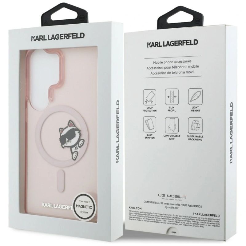 8. Karl Lagerfeld IML Peekaboo Choupette MagSafe Case for Samsung Galaxy S26 Ultra - Pink