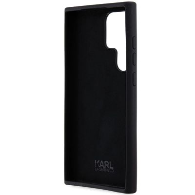 7. Karl Lagerfeld Silicone Choupette Metal Pin case for Samsung Galaxy S23 Ultra - black
