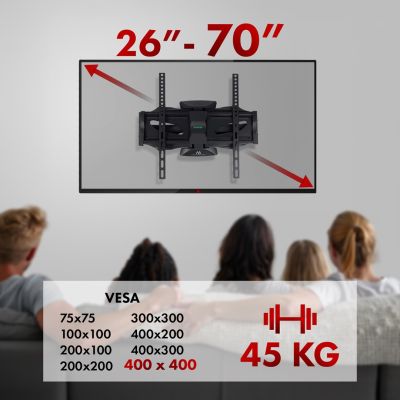 11. Maclean MC-781 TV wall mount (Swivel, wall, tilt; 26" - 55"; max. 45kg)