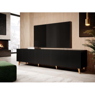 6. TV cabinet PAFOS 200x40x52 black matt