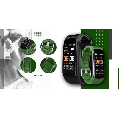 3. Smartwatch GIEWONT Black and Green 2 Straps GW200-5