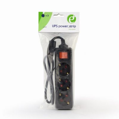 3. ENERGENIE POWER STRIP FOR UPS C14, 3X SCHUKO, 16A, CABLE 0.6M