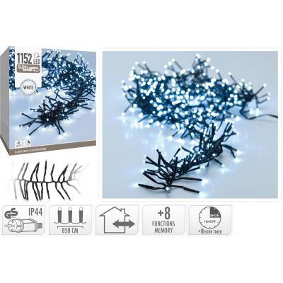 12. CHRISTMAS TREE LIGHTS LIGHT CHAIN 1152 LED TIMER COOL WHITE