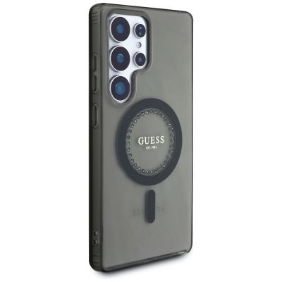 4. Guess Rhinestones Printed Classic Logo MagSafe Samsung Galaxy S25 Ultra case black