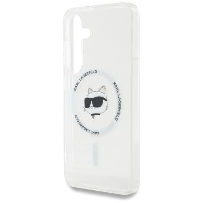6. Case Karl Lagerfeld Button Choupette Head Printed Logo MagSafe Samsung Galaxy S25 Plus white