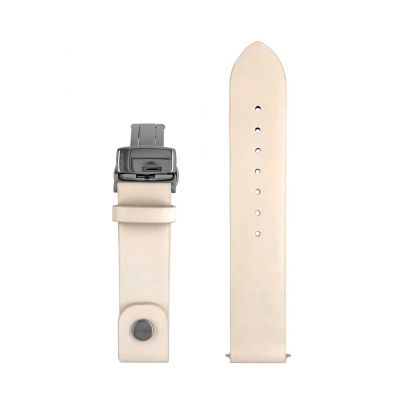 Zeppelin leather strap white, 18 mm