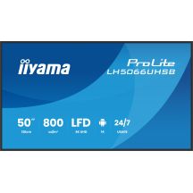 iiyama LH5066UHSB-B1AG signage display Flat panel Digital Signage 127 cm (50") LCD Wi-Fi 800 cd/m2 4K Ultra HD Black Built-in processor Android 24/7