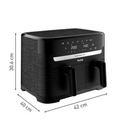 4. TEFAL Dual Easy Fry Essential Airfryer EY901N, 2700 W, 8.3 L, Juodas