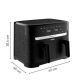 4. TEFAL Dual Easy Fry Essential Airfryer EY901N, 2700 W, 8.3 L, Juodas