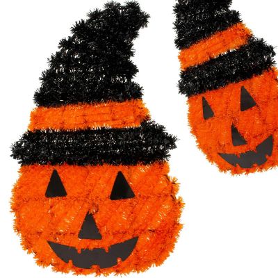 6. DECORATIVE PUMPKIN FIGURE 35CM HALLOWEEN ORANGE STRIP