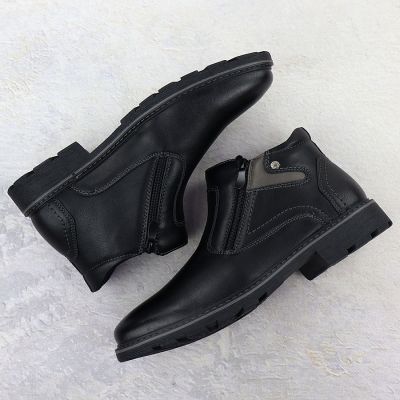 5. Men’s Black Warm-Lined Zip-Up Ankle Boots VanHorn AN71309