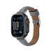 4. AmazingThing Class Band Leather Strap for Apple Watch 45 / 46 / 49 mm - Gray