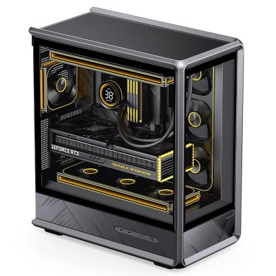 9. Jonsbo D401 PC Gehäuse, Midi Tower, ATX, Tempered Glass - black