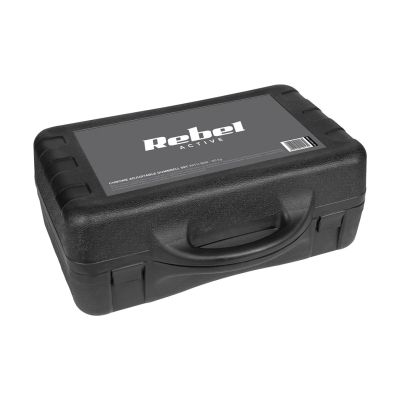 12. REBEL ACTIVE ADJUSTABLE CHROME DUMBBELLS IN CASE WITH BAR, SET 30 KG